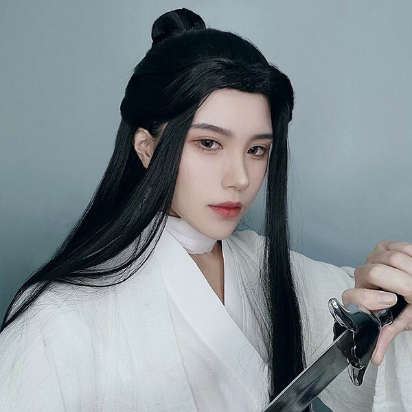 乐天商城 - ウィッグ メンズ 中華大河幻想 中華時代劇 フルウィッグ ロングウィッグ 長髪 かつら 自然 男装 イケメン コスプレ おしゃれ かっこいい 可愛い ロング 耐熱ウィッグ 黒髪 ブラック 小顔効果抜群 コスチューム 仮装 演劇 文化祭 学園祭 イベント