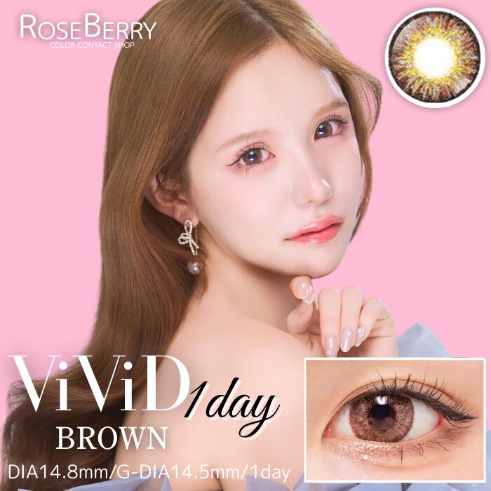 VIVID. ローズベリー 韓国 カラコン ワンデー 1箱10枚入 bc 8.9 dia 14.8mm ワンデ...