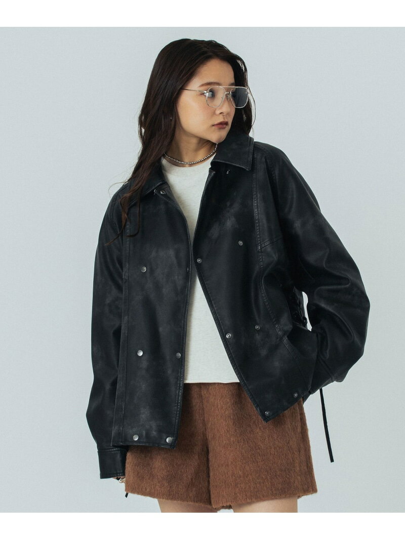 LEATHER LIKE JACKET ROSE BUD ローズバッド ジャケット・アウター ライダースジャケット ブラック ブラウン【送料無料】[Rakuten Fashion]
