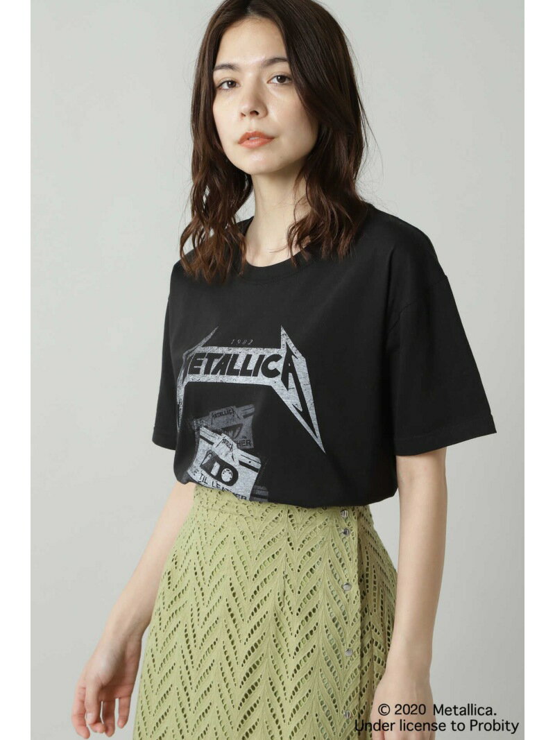 【SALE／40%OFF】METALLICAプリントTシャツ ROSE BUD ローズバッド トップス カットソー・Tシャツ ブラック【RBA_E】[Rakuten Fashion]