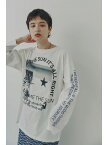 HERE COME THE SUN グラフィックロンT ROSE BUD ローズバッド トップス カットソー・Tシャツ ホワイト ピンク【送料無料】[Rakuten Fashion]