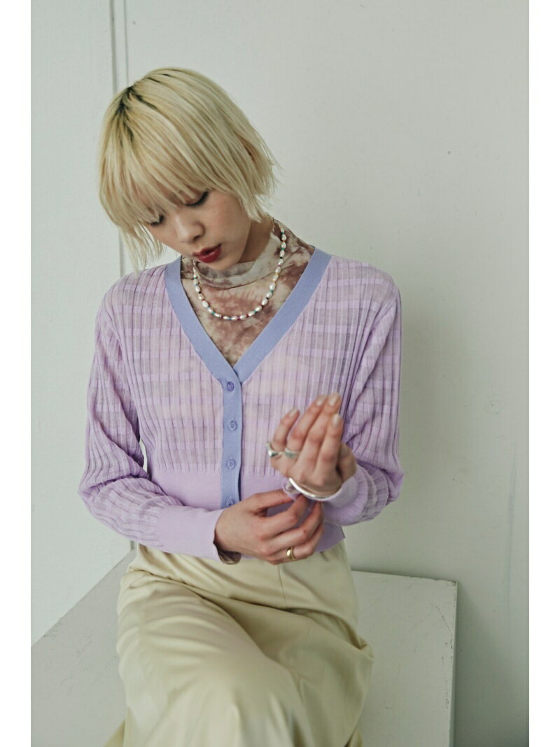 コンパクトカラーカーディガン ROSE BUD ローズバッド トップス カーディガン パープル ネイビー グリーン【送料無料】[Rakuten Fashion]のサムネイル