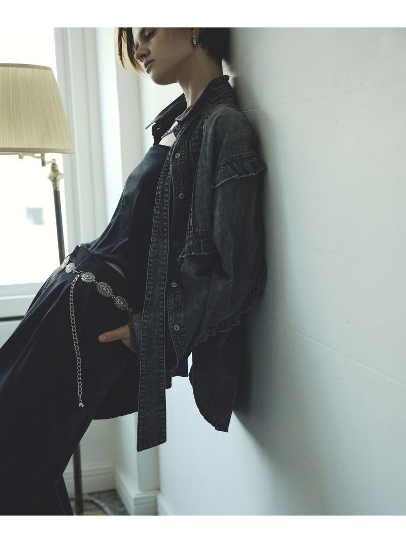 FLILL DENIM SHIRT ROSE BUD ローズバッド トップス シャツ・ブラウス ブラック【送料無料】[Rakuten Fashion]