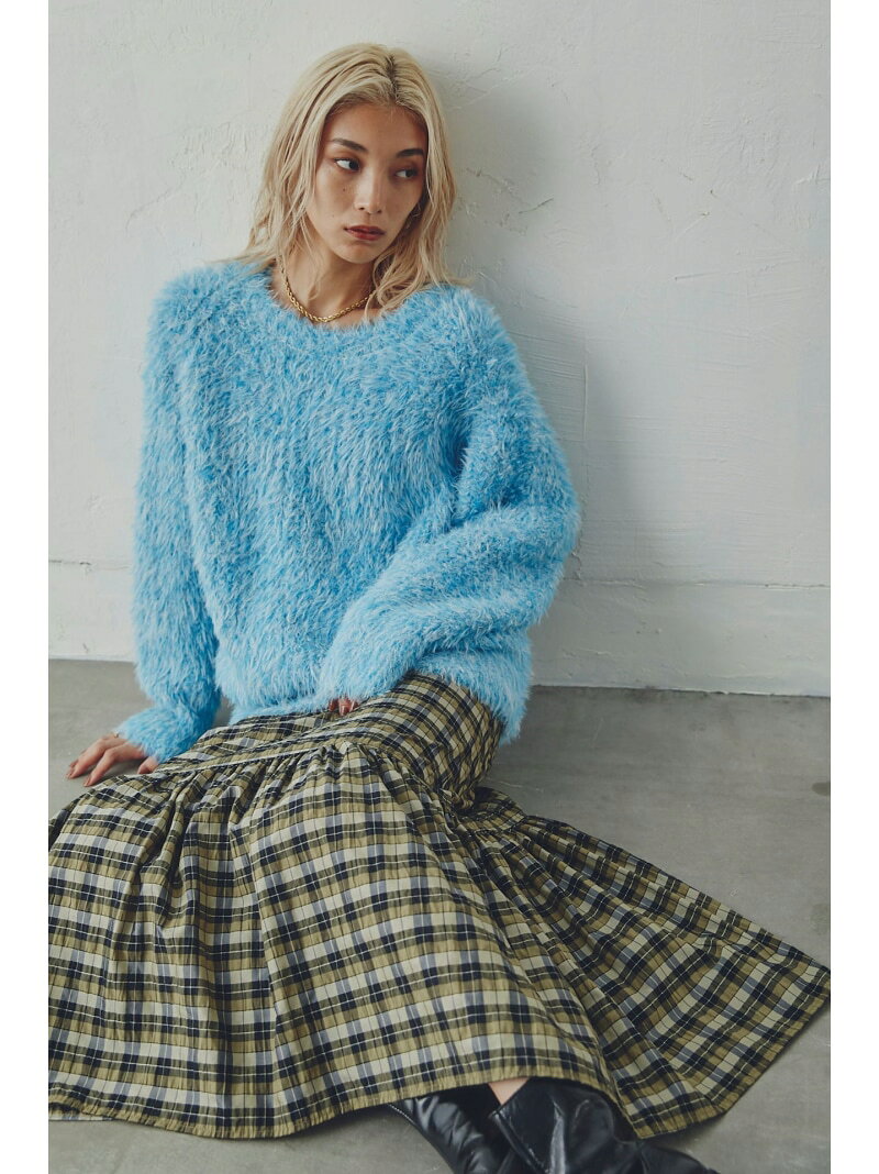 ミックスカラーシャギーニット ROSE BUD ローズバッド トップス ニット ブルー ピンク ネイビー【送料無料】[Rakuten Fashion]のサムネイル