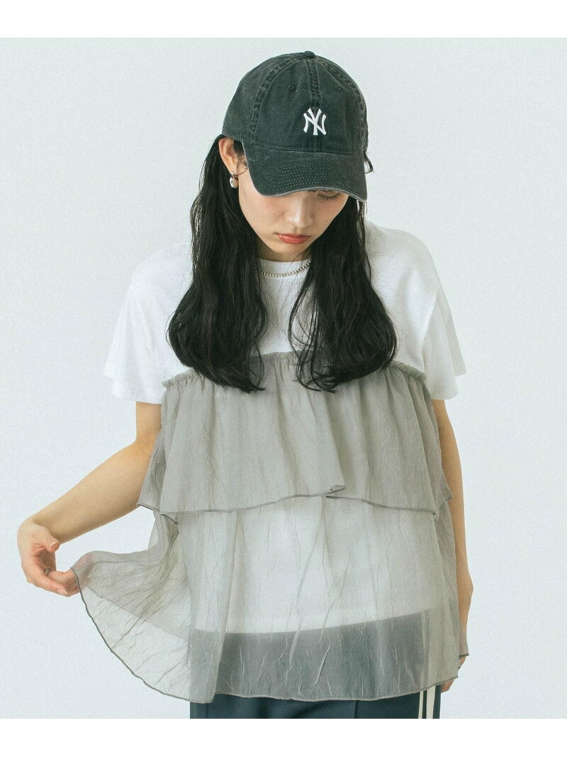 【SALE／30%OFF】TULLE FRILL PATTERN TOP ROSE BUD ローズバッド トップス カットソー・Tシャツ ブラック ホワイト ベージュ【RBA_E】【送料無料】[Rakuten Fashion]