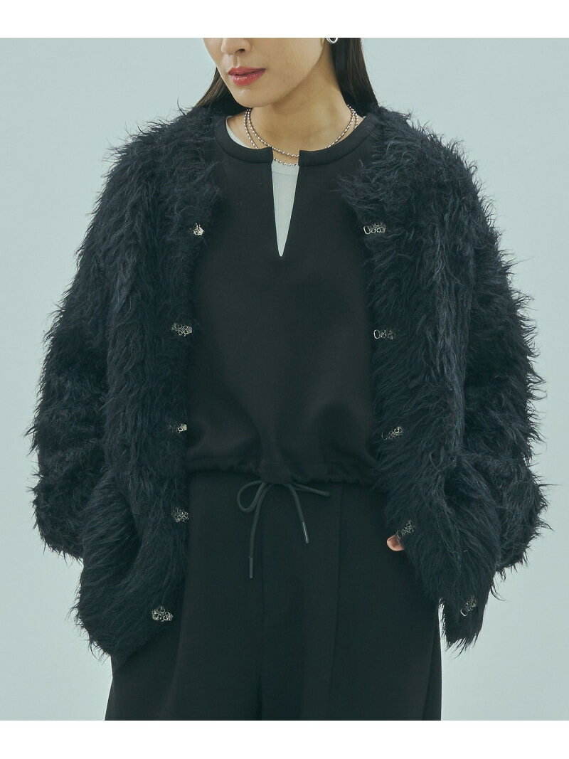 FEATHERYARN CARDIGAN ROSE BUD ローズバッド トップス カーディガン ブラック イエロー パープル【先行予約】*【送料無料】[Rakuten Fashion]