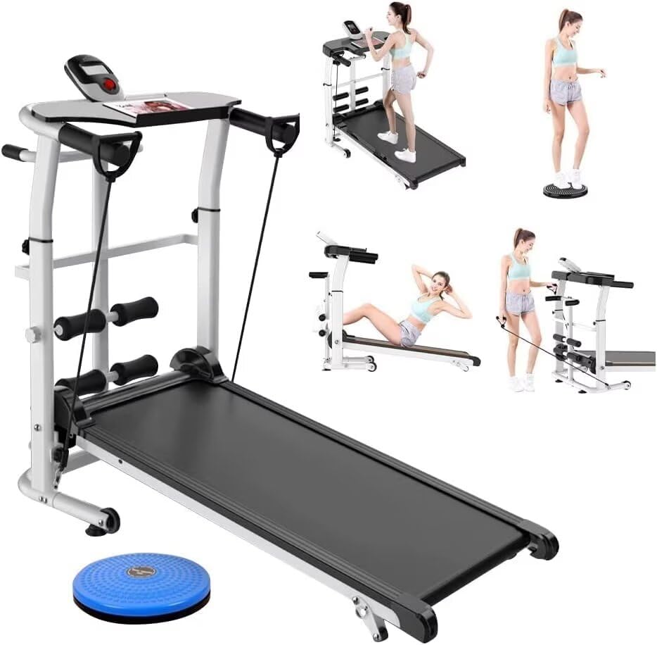 【マラソン限定!クーポン獲得!】 4IN1 ランニングマシン 家庭用 ランニングマシン軽量 カロリー表示 角度調節 ルームランナー 折りたたみ コンパクト ルー...