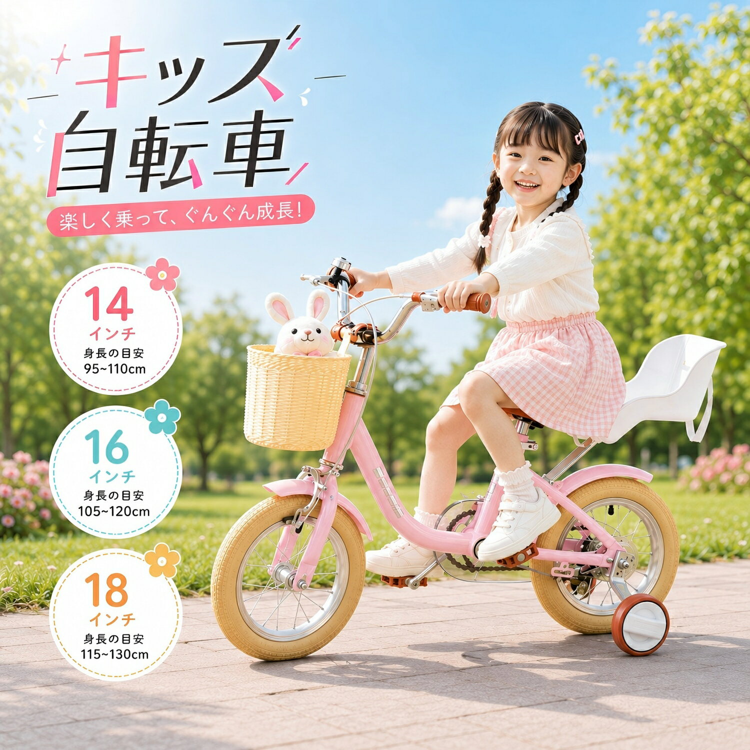 子供自転車 子供用自転車 子ども自転車 14インチ 16インチ 18インチ 自転車 子供 子供用 ベビー自転車 児童自転車 キッズ 初心者 補助輪付き ジュニア カゴ 小学生 かわいい キッズ自転車 新学期 新生活【1年保証】