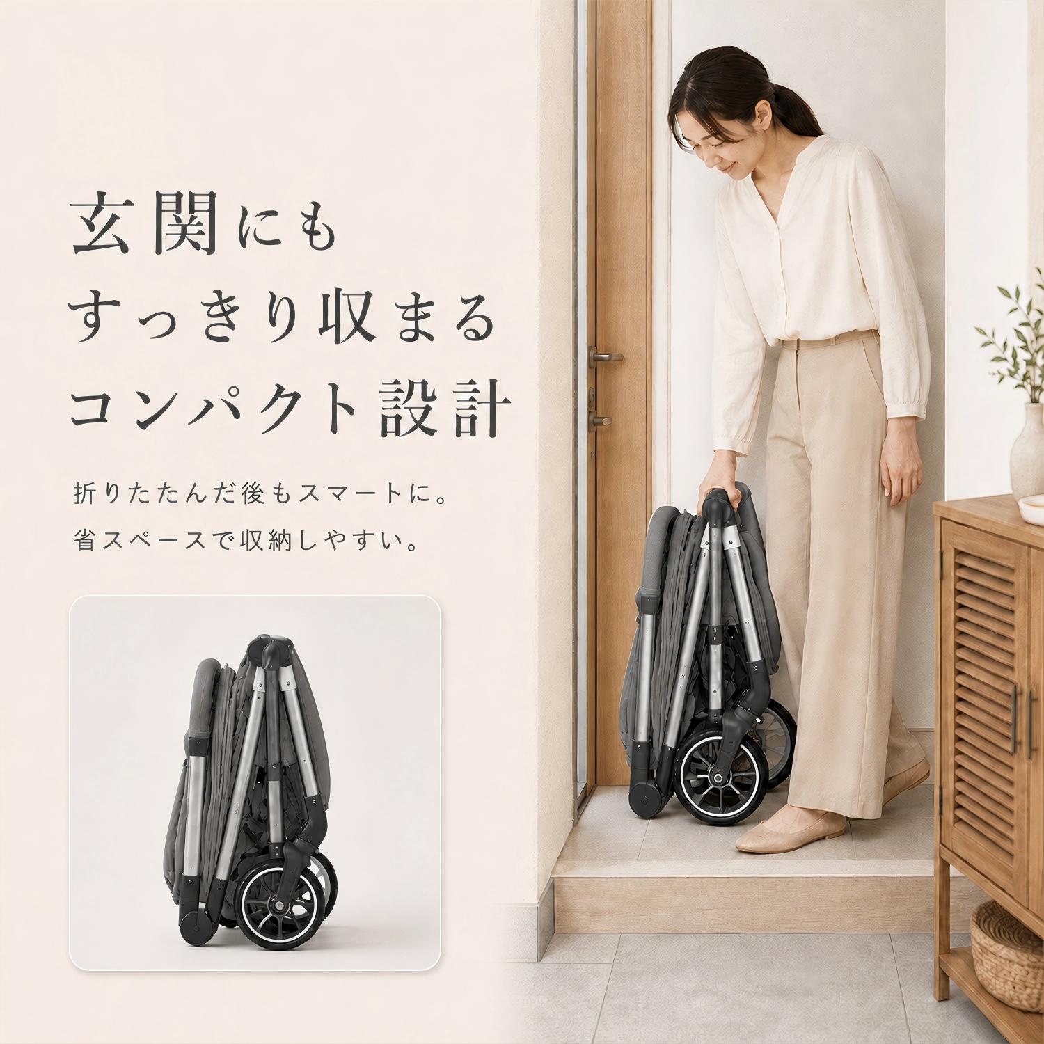 RoseFinchのRoseFinch ベビーカー A型ベビーカー 折りたたみ ベビーカー 軽量ベビーカー コンパクト収納 赤ちゃん ベビー 新生児 出産祝い 5点式 安全ベルト リクライニング 通気性 大容量収納 暑さ対策 折り畳み 【2年保証】｜アングル3
