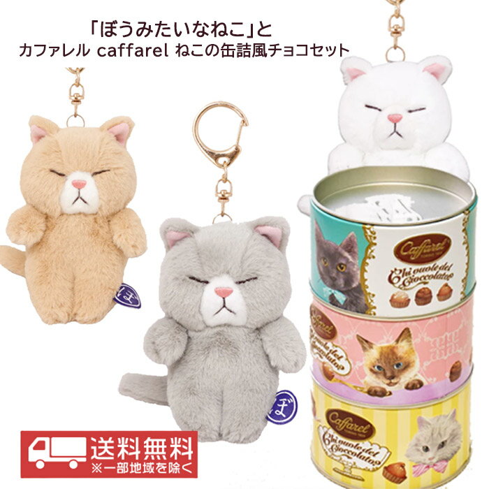 母の日「ぼうみたいなねこ」とカファレル caffarel ねこの缶詰風チョコセット バレンタイン ホワイトデー プレゼント