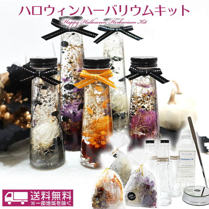 送料無料&LEDライト特典！『ハロウィンハーバリウムキット』ハンドメイド 手芸 初心者 セット ドラ ...