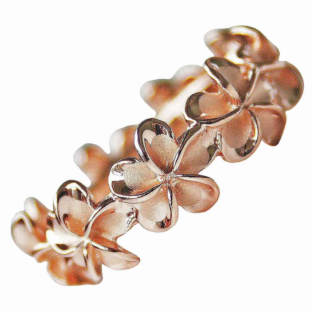 指輪 ハワイアンジュエリー レディース おしゃれ リング ピンクゴールド プルメリア 女性用 レイ 8mm ハワイアンリング ピンク ゲージリング貸出無料 シル...