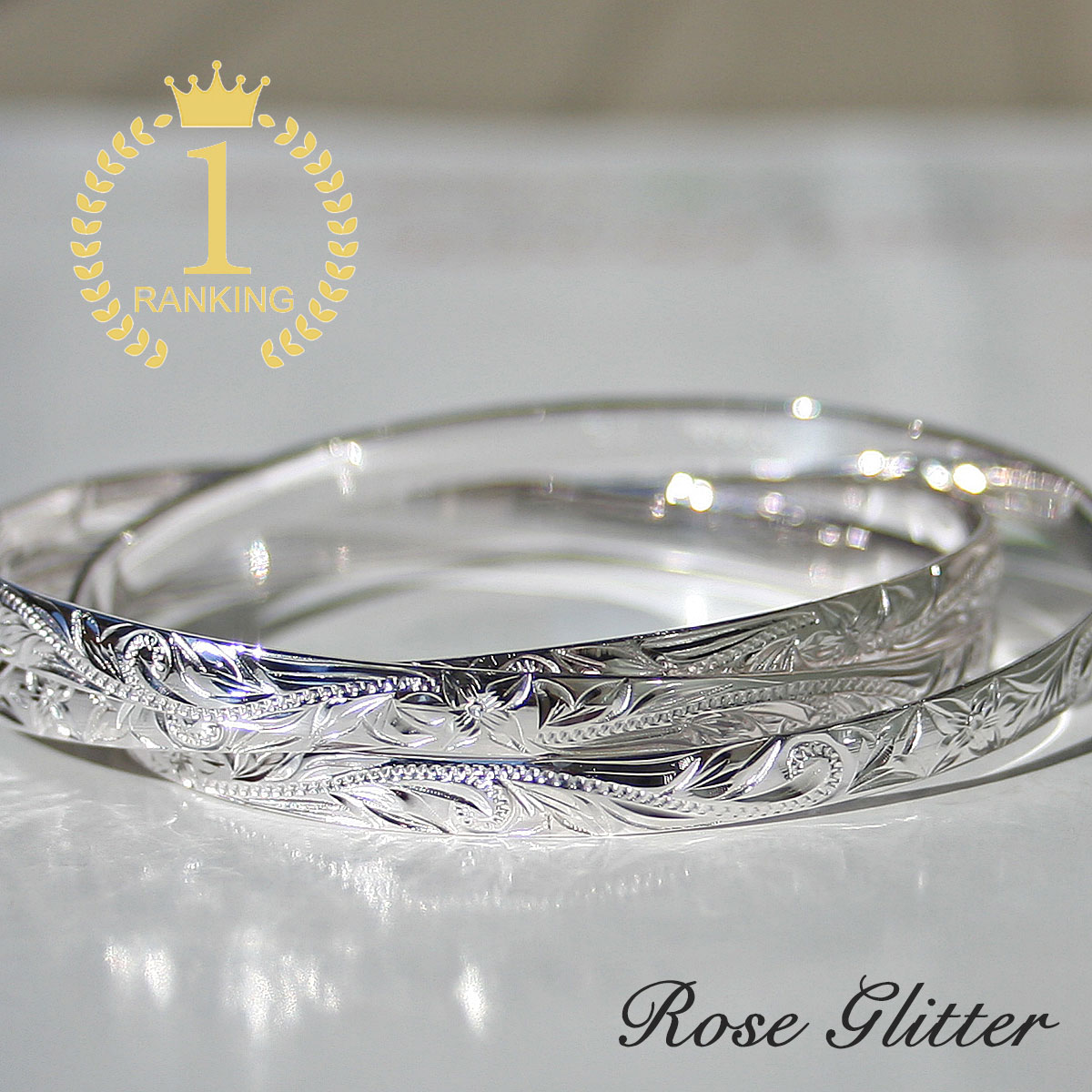 ハワイアンジュエリー バングル 4mm プルメリア スクロール シルバー 3連バングル ハワイアンアクセサリー おしゃれ 人気 プレゼント 誕生日 おすすめ 記...