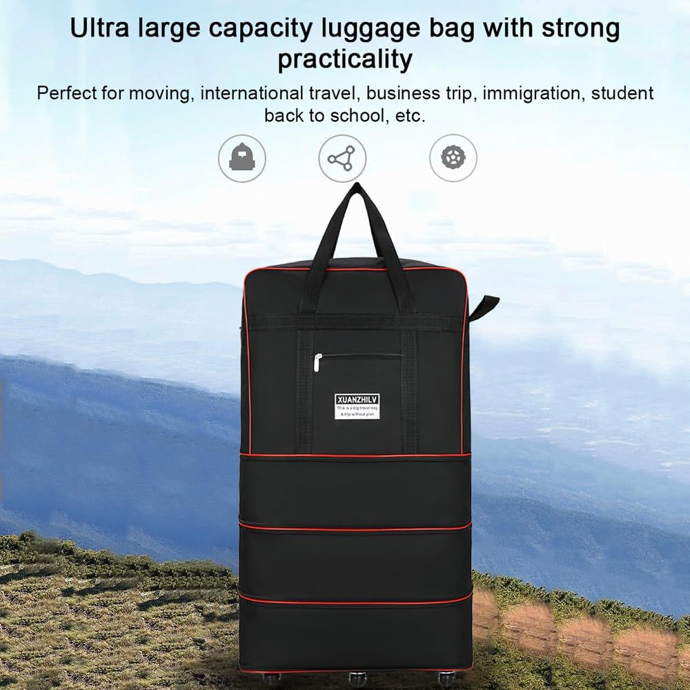 拡張可能な荷物バッグ 折りたたみ式スーツケースバッグ 大容量 オックス For フォード トラベルダッフルバッグ 防水 ユニバーサルホイール付き メンズ レディース