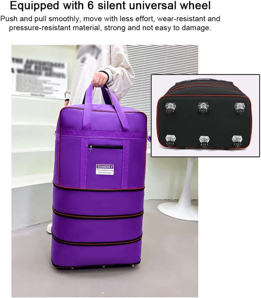 拡張可能な荷物バッグ 折りたたみ式スーツケースバッグ 大容量 オックス For フォード トラベルダッフルバッグ 防水 ユニバーサルホイール付き メンズ レディース