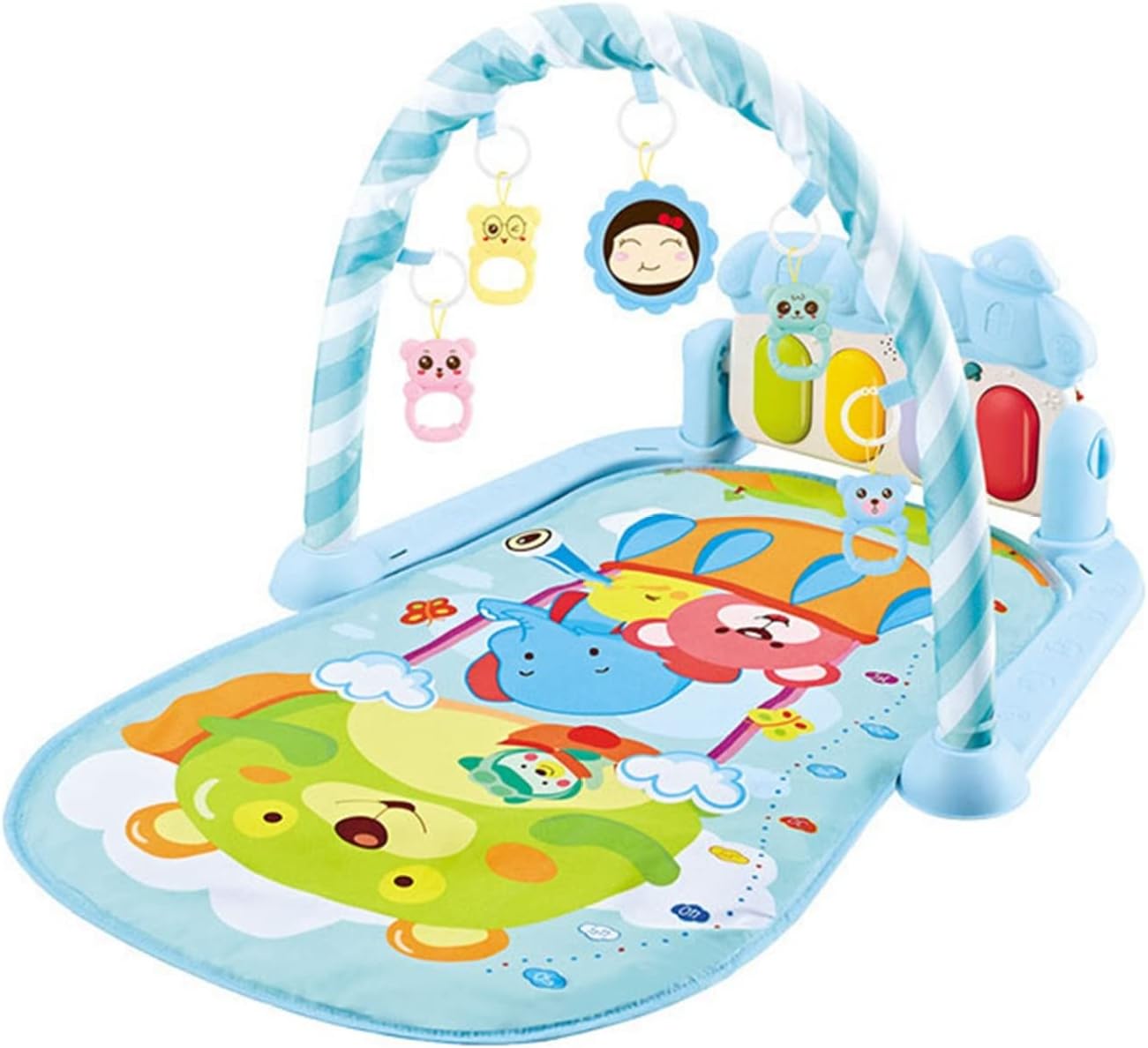 ベビージムピアノ 54*74*41cm プレイジム 幼児 おもちゃ付き 新生児 出産準備 プレイマット 赤ちゃん 音が鳴るピアノ ベビージムマット ベビーおもちゃ ピアノジム ベビープレイマット 室内