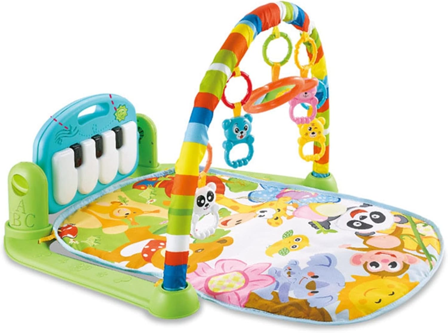 ベビージムピアノ 63*75*50cm プレイマット ベビージムマット プレイジム 幼児 赤ちゃん おもちゃ付き・音が鳴るピアノ ベビーおもちゃ 新生児 出産準備 室内遊具 知育玩具 洗濯可能 ベビー