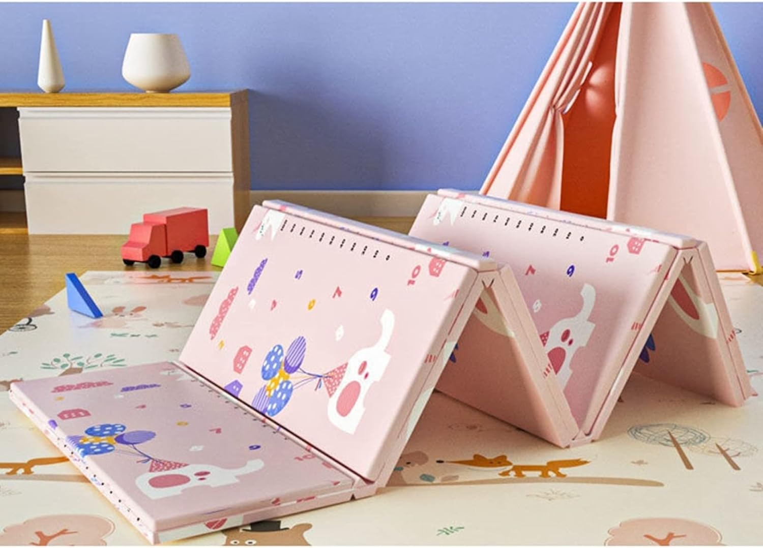 ベビーマット 200*180*1cm ベビープレイマット 折りたたみ 子供 薄手 厚手 キッズ用プレイマット ジョイントマット 防水 防音 清掃簡単 衝撃緩和 収納 安全素材 出産祝い ルームマット