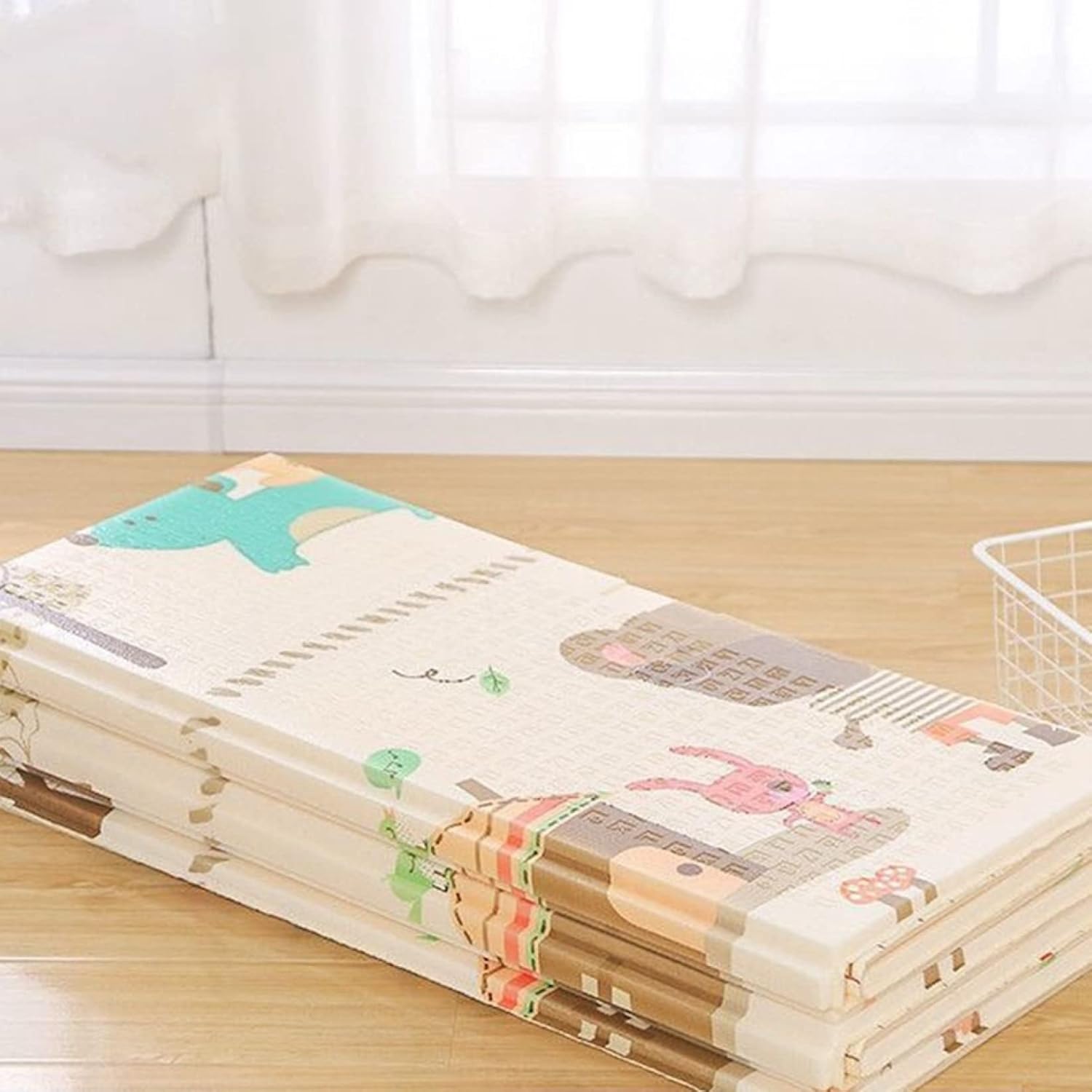 ベビーマット 200*180*1cm ベビープレイマット 折りたたみ 子供 薄手 厚手 キッズ用プレイマット ジョイントマット 防水 防音 清掃簡単 衝撃緩和 収納 安全素材 出産祝い ルームマット