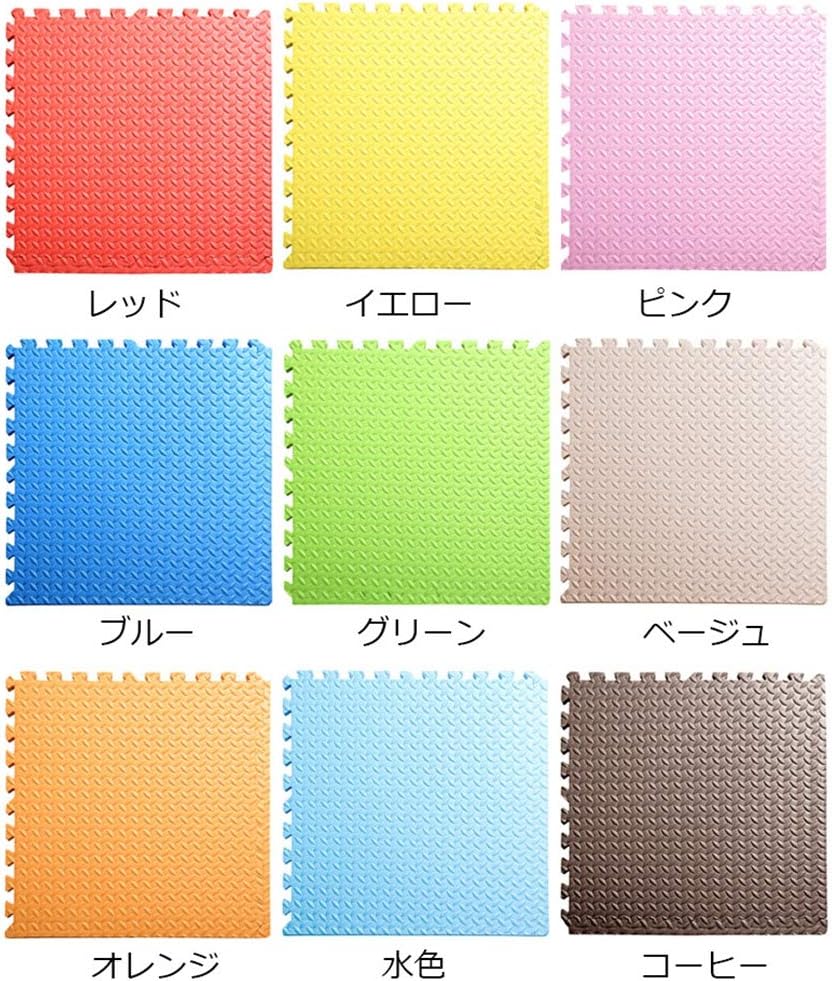 パズルマット ジョイントマット 赤ちゃん 30cm フロアマット 無地 キッズ ベビー エコ/洗える/防音/ケガ防止/クッションマット プレイマット かわいい ブルー＋緑