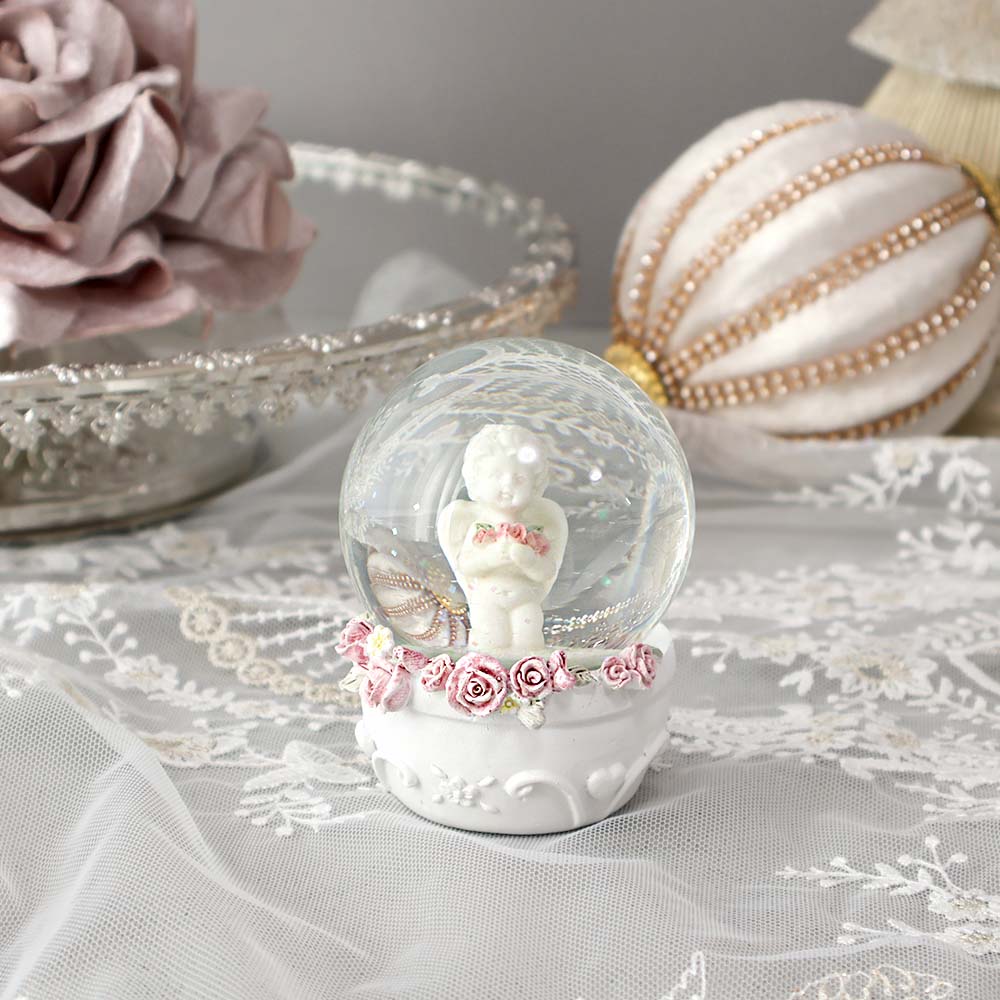 天使 置物 ローズエンゼルスノードームオブジェ エンジェル クリスマス 飾り かわいい おしゃれ インテリア プレゼント ギフト