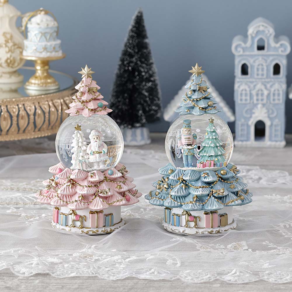 スノードーム ピンクツリー ブルーツリー クリスマス 置物 かわいい おしゃれ インテリアエレガント 豪華 飾り ディスプレイ プレゼントのサムネイル
