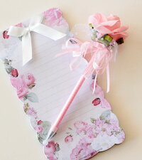 ボールペン薔薇雑貨ローズキラキラボールペン1輪かわいい・姫系雑貨・文具・ピンク・バラ雑貨・結婚式・プチギフト・フラワー