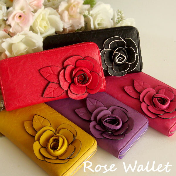 ローズラウンド長財布 薔薇雑貨姫系雑貨　母の日