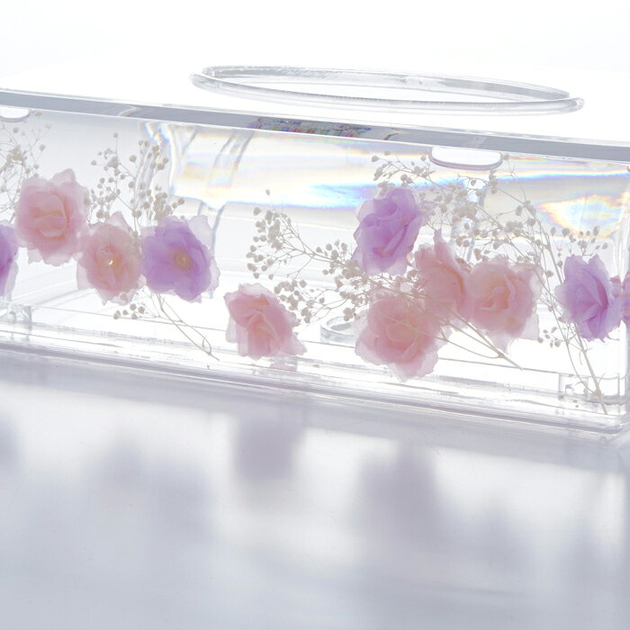 アクリル水中花 スウィートローズ ティッシュケース ティッシュボックス ケース おしゃれ かわいい ピンク 華やか [2]