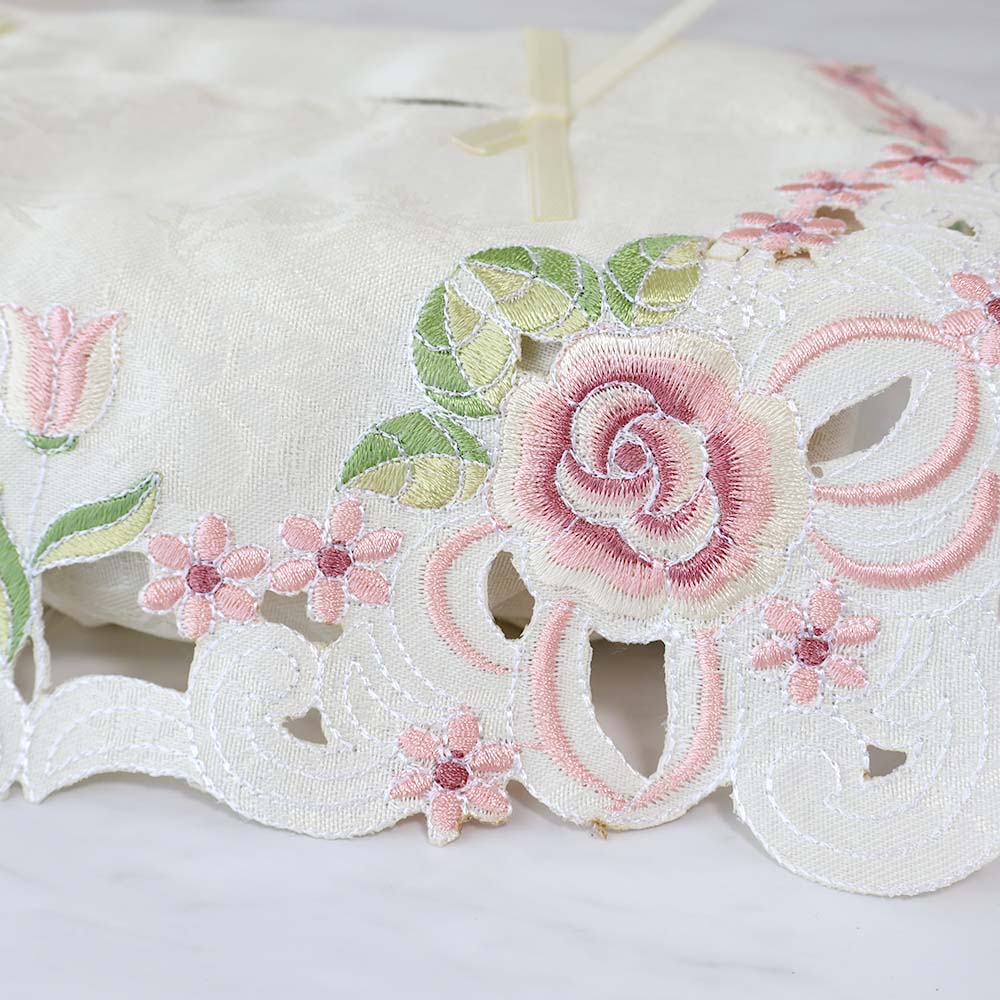 ティッシュカバー レース 刺繍 おしゃれ 薔薇...の紹介画像2