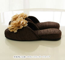 スリッパモールフラワーコサージュルームシューズ薔薇雑貨かわいい来客用おしゃれ