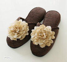 スリッパモールフラワーコサージュルームシューズ薔薇雑貨かわいい来客用おしゃれ
