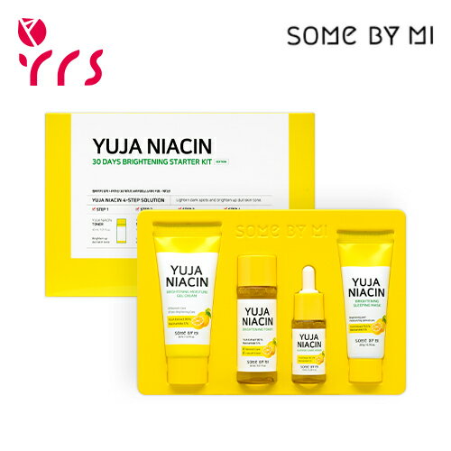 SOME BY MI サムバイミー 柚子ナイアシン 30デイズミラクル ブライトニング スターター キット / Yuja Niacin 30 Days Miracle Brightening Starter Kit - 1pack (4items) / トナ-30ml / セラム-10ml / ジェルクリーム-30ml / スリーピングマスク-20g