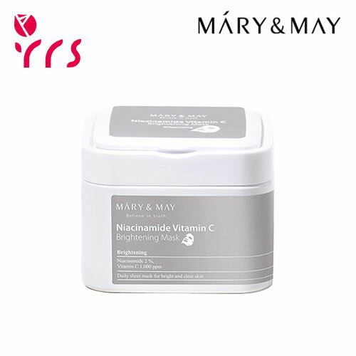 [MARY&MAY マリーアンドメイ] ナイアシンアミドビタミンCブライトニングマスクパック, 30枚 / Niacinamide Vitamin C Brightening Mask - 400g (30ea)