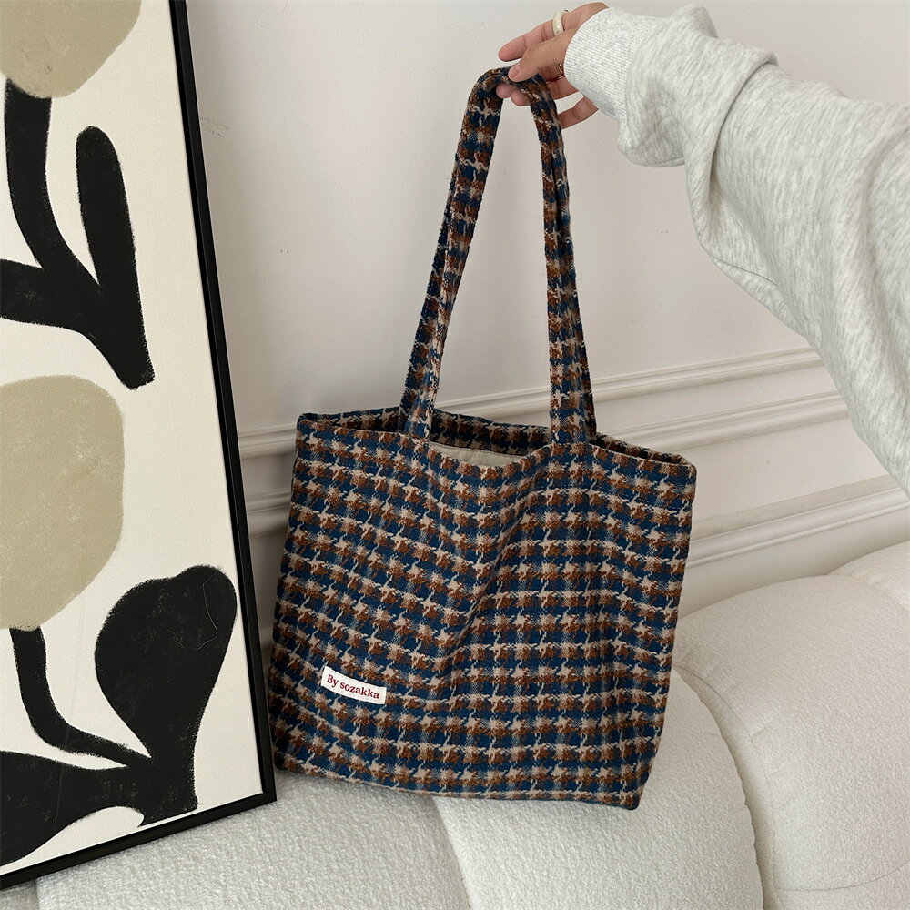 楽天市場】チェック柄（カラーブルー）（レディースバッグ｜バッグ