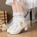 ブーツ パンプス 靴 シューズ ゴスロリ ロリータ 甘ロリ メイド コスプレ コスチューム 衣装 ショートブーツ クラシカル お嬢様 メイドカフェ パーティー ...