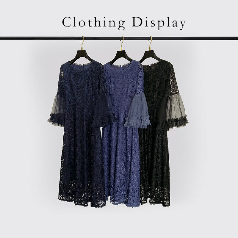 パーティードレス ロングワンピース レースワンピース フォーマル フレアスリーブ 結婚式 ドレス 発表会 およばれワンピース きれいめ ロング 体型カバー 七分袖 夏 春 レース シースルー 20代 30代 40代 50代 ママ 大人 セレモニー入学式 春秋 レディース 膝下 七五三