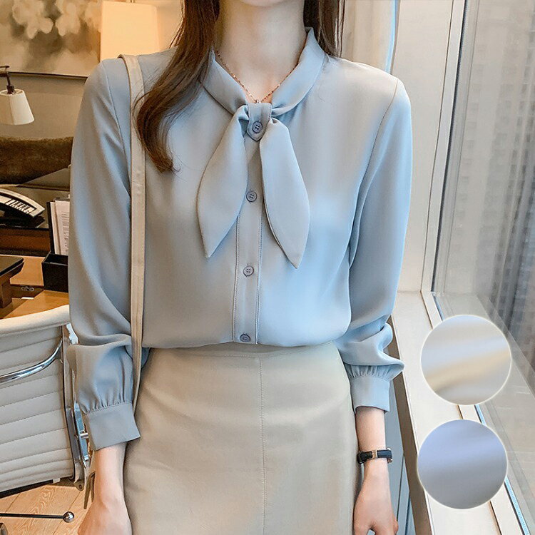 Rakuten - ボウタイ ブラウス リボン 長袖 シャツ トップス レディース きれいめ 薄手 春 夏 秋 ゆったり 体型カバー フェミニン オフィスカジュアル 通勤 ビジネス ーティー 入学式 卒業式 冠婚葬祭 20代 30代 40代 ママ 母 OL