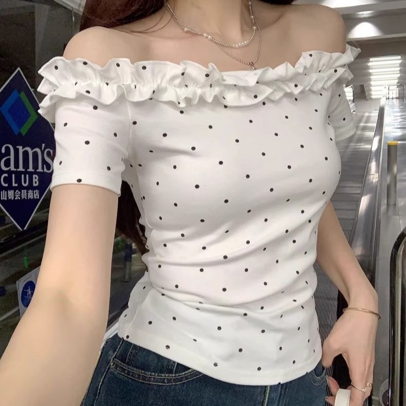 オフショルダー tシャツ ボートネック カットソー 半袖 tシャツ レディース トッド...