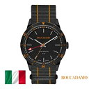 ボッカダーモ イタリア 腕時計 メンズ ブランド ブラック 軽量 アナログ ステンレス ビジネス ナイロンベルト 生活防水 42.5mm 男性 夫 彼氏 父の日 誕生日 記念日 ギフト プレゼント Boccadamo NV026【メーカー2年保証】(2)