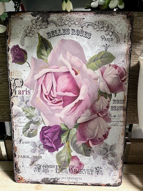 インフィニティローズ／薔薇 ブリキ看板 アートパネル 壁掛け プチ模様替えを楽しもう