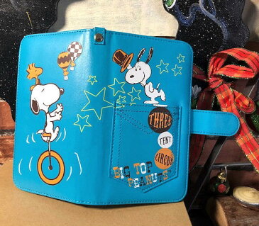 NEW 全機種対応 キャラクタースマホケース 手帳型 スヌーピー ターコイズブルー 新入荷