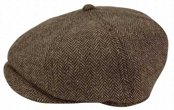 ウールヘリンボン477 ハンチング 防寒 暖か 秋冬 小ぶり 8パネル 日本製 帽子 羊毛 ツイル 起毛 大きいサイズOK sp108