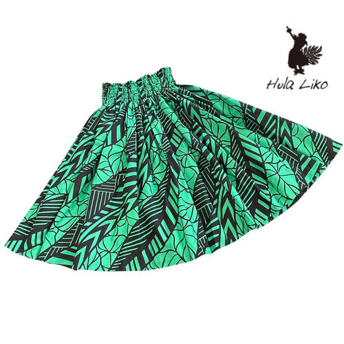 パウスカート グリーン 緑 黒 フラダンス スカート