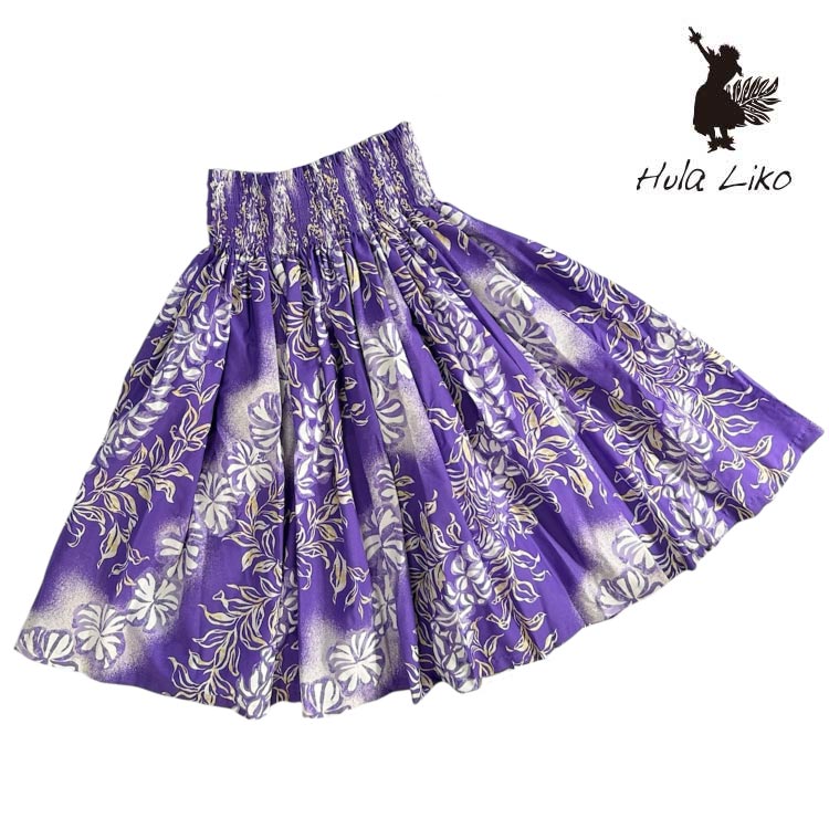 (紫77) パウスカート パープル 紫 フラダンス スカート フラダンス 衣装 【フラリコ】 4本ゴム パウス..