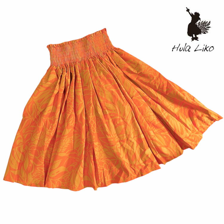 ＼期間中ポイント2倍／（オレンジ2）丈が選べる パウスカート オレンジ レディース ハワイアン フラ レ..