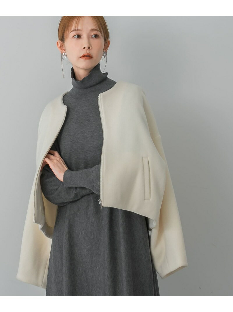【SALE／50%OFF】ライトウールノーカラーショートコート URBAN RESEARCH ROSSO アーバンリサーチロッソ ジャケット・アウター ブルゾン・ジャンパー ホワイト ブルー【RBA_E】【送料無料】[Rakuten Fashion]のサムネイル