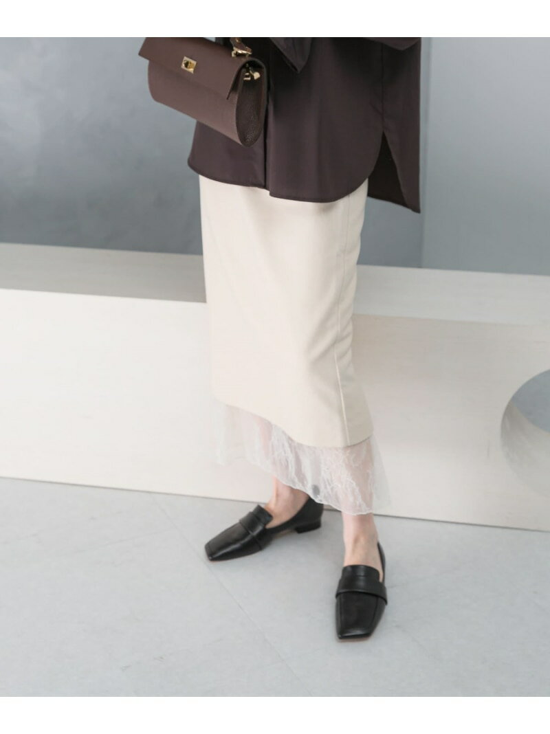 レースレイヤードミディスカート URBAN RESEARCH ROSSO アーバンリサーチロッソ スカート その他のスカート ホワイト ブラック【先行予約】*【送料無料】[Rakuten Fashion]