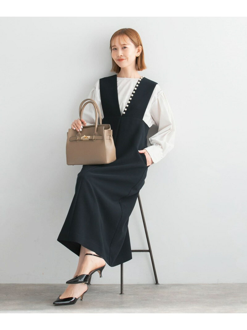 パールデザインジャンパーワンピース URBAN RESEARCH ROSSO アーバンリサーチロッソ ワンピース・ドレス ワンピース ネイビー【送料無料】[Rakuten Fashion]のサムネイル