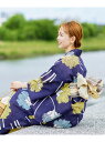 綿絽ゆかた 花と蔓 URBAN RESEARCH ROSSO アーバンリサーチロッソ 着物・浴衣・和装小物 浴衣 ネイビー【送料無料】[Rakuten Fash...
